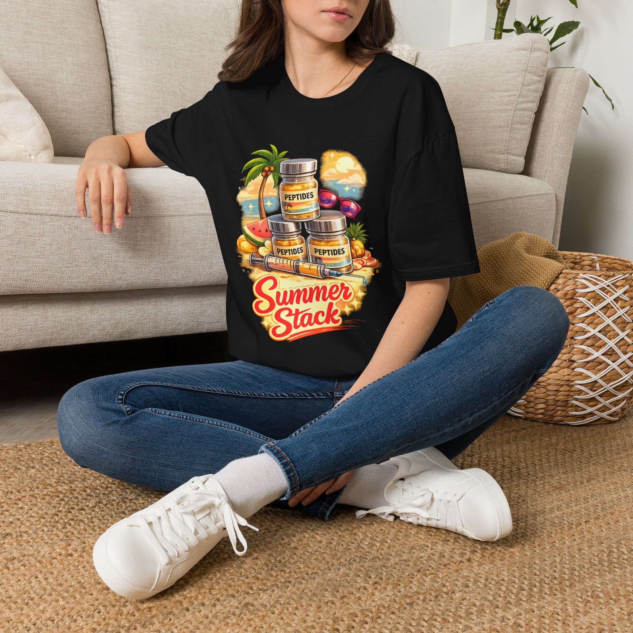 Summer Stack Graphic Tee | Funny Peptide Summer Shirt for Women