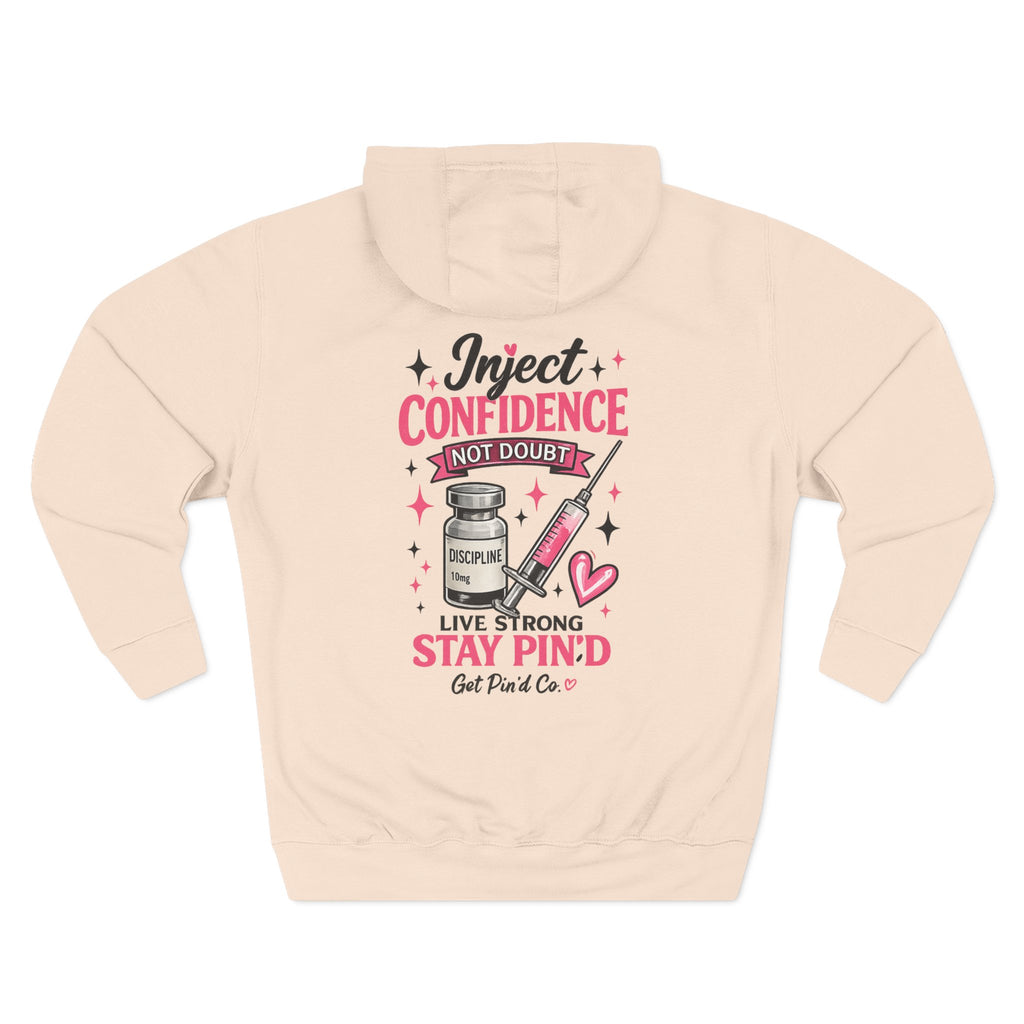 Inject Confidence Hoodie | Peptide Inspired Graphic Hoodie | Women's Heavy Blend Hoodie | Get Pin'd Co.