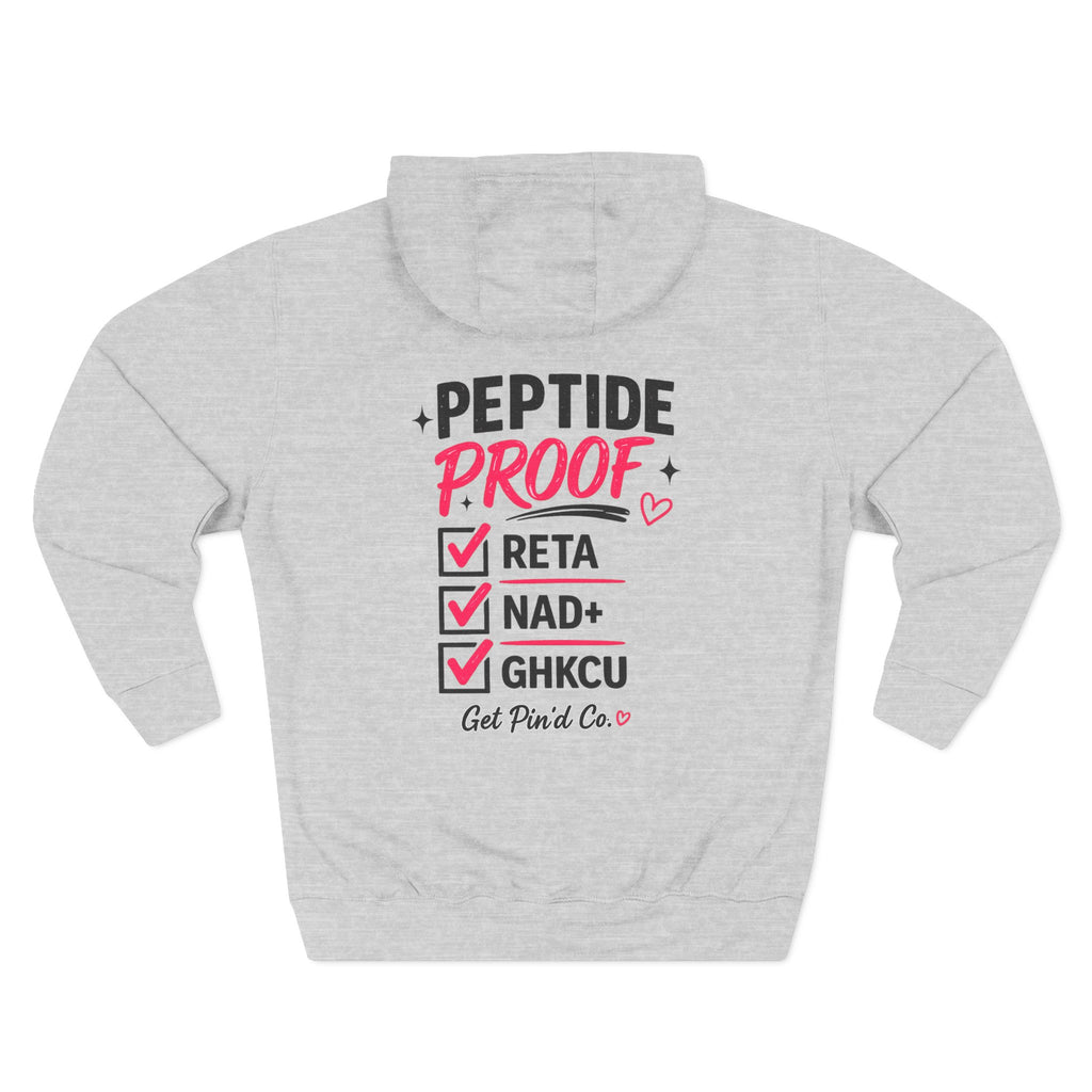 Peptide Proof Hoodie | Premium Peptide Inspired Graphic Hoodie | Women's Heavy Blend Hoodie | Get Pin'd Co.