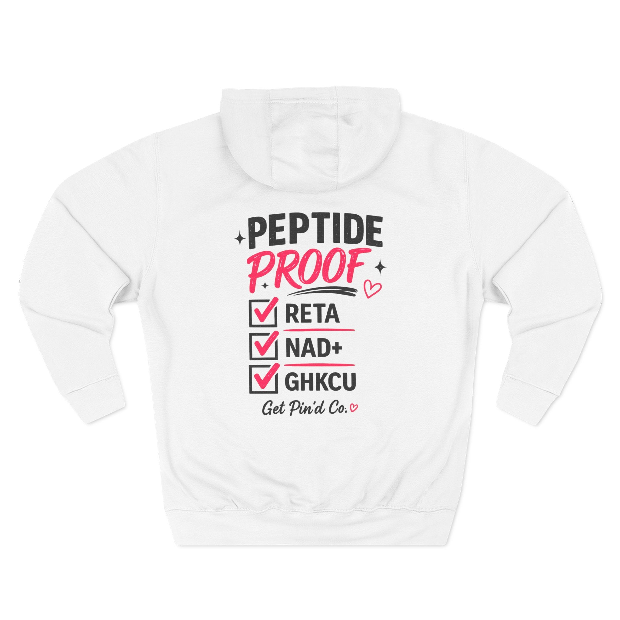 Peptide Proof Hoodie | Premium Peptide Inspired Graphic Hoodie | Women's Heavy Blend Hoodie | Get Pin'd Co.