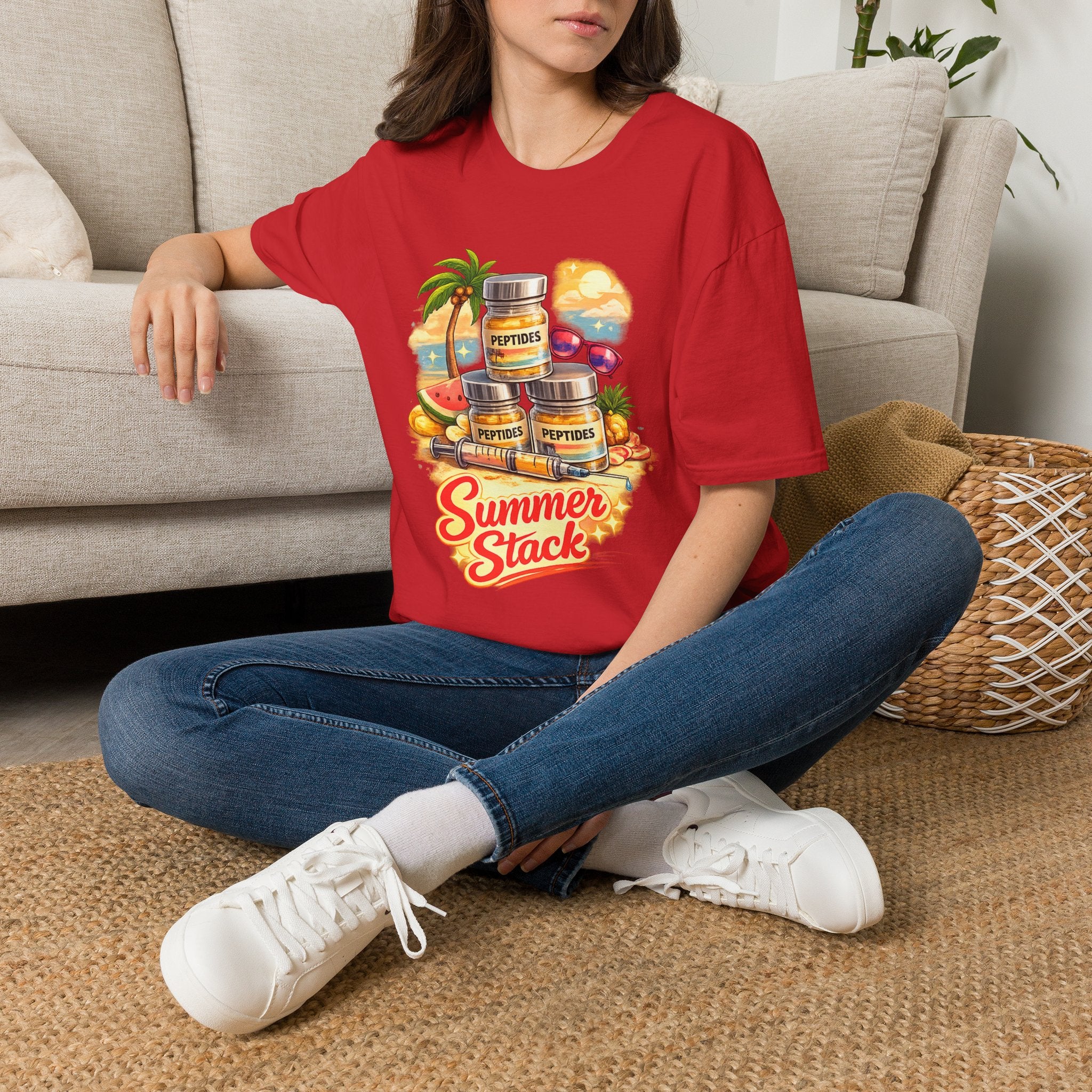 Summer Stack Graphic Tee | Funny Peptide Summer Shirt for Women