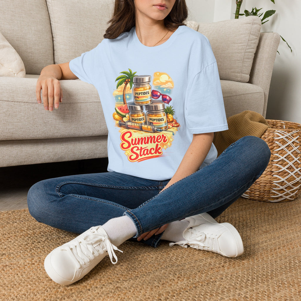 Summer Stack Graphic Tee | Funny Peptide Summer Shirt for Women