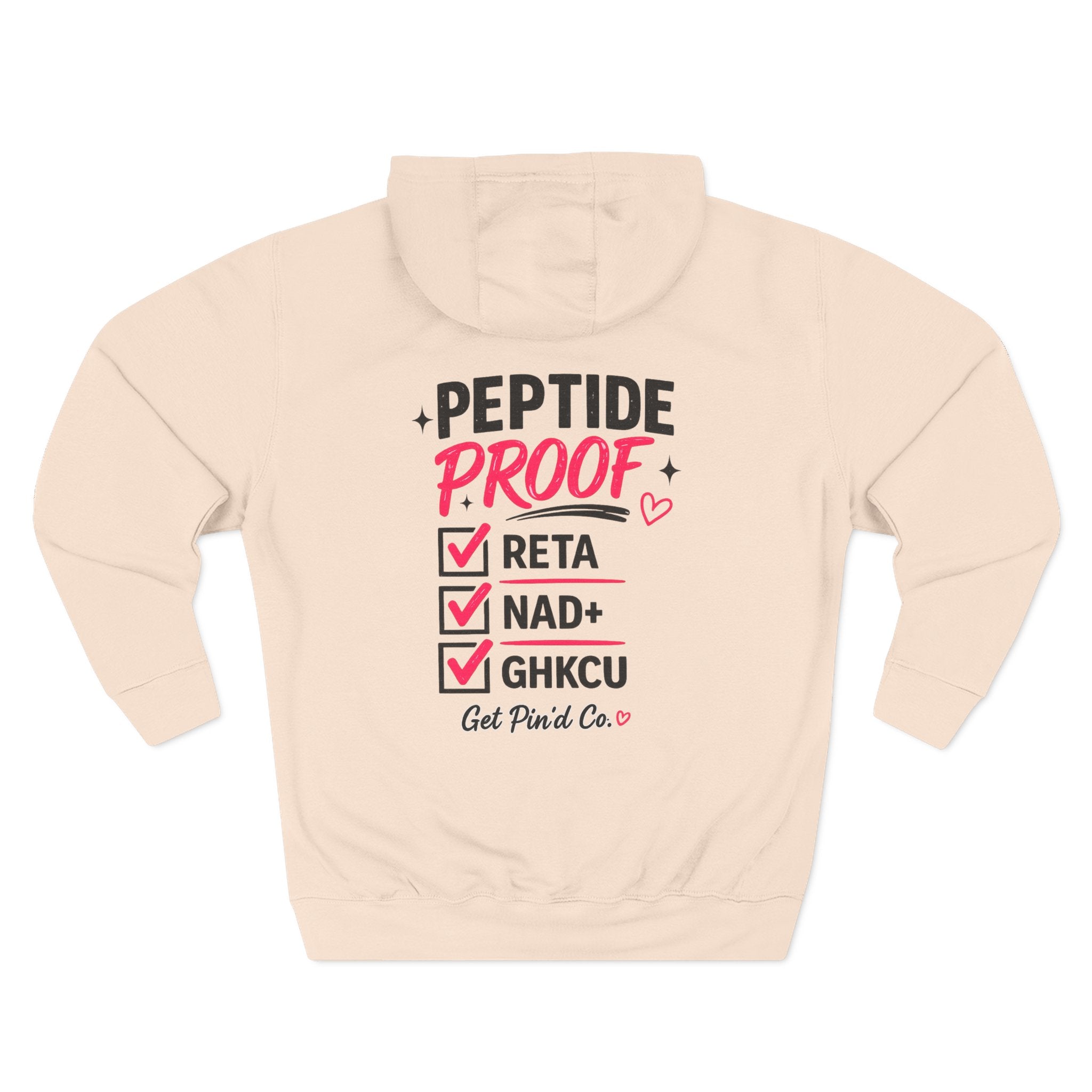 Peptide Proof Hoodie | Premium Peptide Inspired Graphic Hoodie | Women's Heavy Blend Hoodie | Get Pin'd Co.