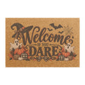 Halloween Doormat - "Welcome If You Dare" Spooky Entry Mat with Ghosts, Pumpkins & Bats