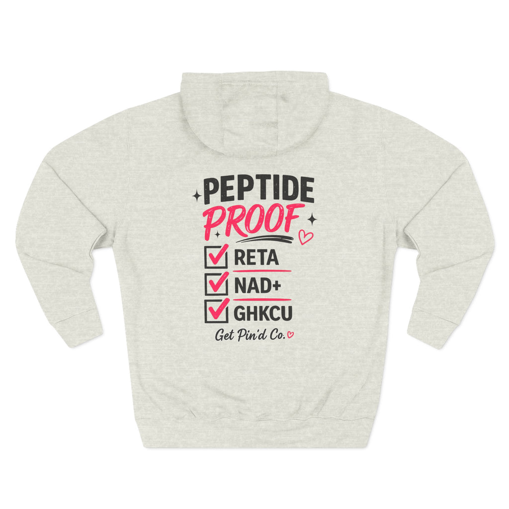 Peptide Proof Hoodie | Premium Peptide Inspired Graphic Hoodie | Women's Heavy Blend Hoodie | Get Pin'd Co.