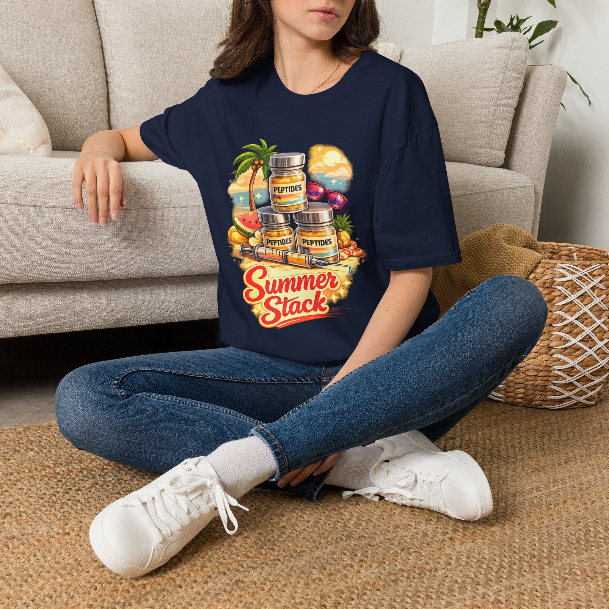 Summer Stack Graphic Tee | Funny Peptide Summer Shirt for Women